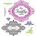 JustRite Stampers 'Vintage Oval Labels' 9-piece Cling Stamp Set