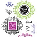 JustRite Stampers 'Vintage Floral Labels' 10-piece Cling Stamp Set