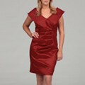 Calvin Klein Women's Plus Size Red Ruched Dress