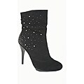 Italina Women's Mid-calf Black Rhinestone Boots