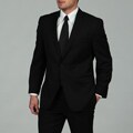 Calvin Klein Men's Black 2-button Wool Suit