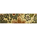 Mohawk Home Maine Tan Floral Rug (2' x 8')