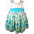 Good Lad Girl's Blue White Floral Print Dress