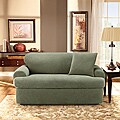 Stretch Pique 3-piece T-cushion Sofa Slipcover