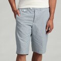 French Connection Men's Blue Gingham Linen Blend Shorts
