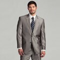 Sean John Men's 2-button Silver Herringbone Wool Blend Suit