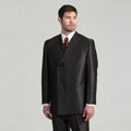 Sean John Men's Double-breasted Black Wool Blend Suit