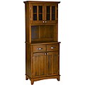 Cottage Oak Hutch Buffet with Wood Top