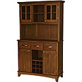 Medium Cherry Hutch Buffet with Wood Top