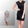 AtoZ Women's Modal Fitted Ruched Knee-length Dress