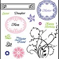 JustRite Stampers 'Family Gardens' 16-piece Cling Stamp Set