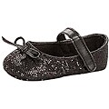 Baby Girl Black Glitter Crib Shoes