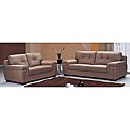 McAlester Leather Dark Brown Sofa and Loveseat Set