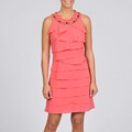 SL Fashions Women's Plus Size Coral Cotton Embellished Tiered Dress