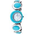 Croton Women's 'Croton' Silvertone Brass and Turquoise Gemstone Watch