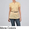 Simply Irresistible Women's Ruffle Belted Blouse