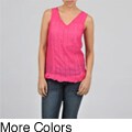Simply Irresistible Women's Sleeveless Ruffle Button Back Blouse