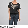 Simply Irresistible Women's Smocked Waist Embroidered Blouse
