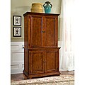 Home Styles Distressed Warm Oak Desk and Hutch Combo