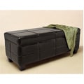 Leather Storage Bench Black