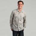 Vintage Red Men's White Paisley Woven Shirt