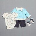Vitamins Baby Newborn Boys 'Yum Puppy' 4-piece Creeper Pant Set