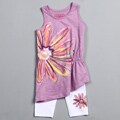 Flapdoodles Girl's Daisy Tunic Set