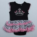 Vitamins Baby Newborn Girl's Tiara Print Creeper Tutu