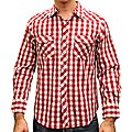 Something Strong Men's Red Checkered Collared Shirt