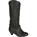 Neway by Beston Women's 'heley-02' Black Knee-high Cowgirl Boots