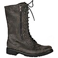 Neway by Beston Women's 'legend-08' Grey Combat Boots