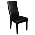 Livorna Faux Leather Black Curved-back Dining Chairs (Set of 2)
