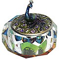 Cristiani Peacock Pewter and Crystal Trinket Box