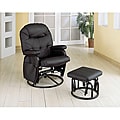 Black Swivel Rocker Glider Recliner Chair and Ottoman Set