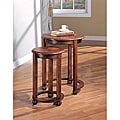 Round Cherry Nesting Side End Tables (Set of 2)
