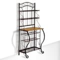 Black Metal and Oak 5-tier Baker Wine Storage Rack Shelf