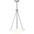 Zenon Brushed Steel 3-light Bowl Pendant