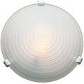 Nimbus 1-light White Stepped Acid Frosted Glass Flush Mount