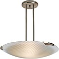 Radon Brushed Steel Checkered Frosted Glass Semi-flush Light