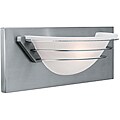 Saturn Brushed Steel Frosted Glass Wall and Vanity Light