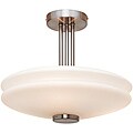 Nickel Brushed Steel Opal Glass Semi-Flush Light