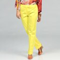 Evan Picone Women's Bright Yellow Tab Pants
