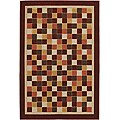 Terrace Squares Brown Indoor/Outdoor Rug (2'6 x 4'2)