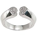Sterling Silver Pave-set Cubic Zirconia Heart Anniversary-style Ring