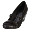 MIA Women's 'Clermont' Black Round-toe Wedges