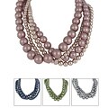 Roman Colored Faux Pearl 4-piece Necklace