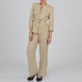 J Rose Women's Plus-size Two-piece Safari Pant Suit