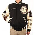 Hudson Outerwear Men's Big/ Tall Bulldog Wool/ Leather Varsity Jacket