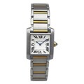 Pre-owned Cartier Women's 18k Yellow Gold and Stainless Steel Tank Francaise Watch