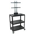 Luxor Adjustable Large Steel A/V Cart with Flat Panel TV Mount
